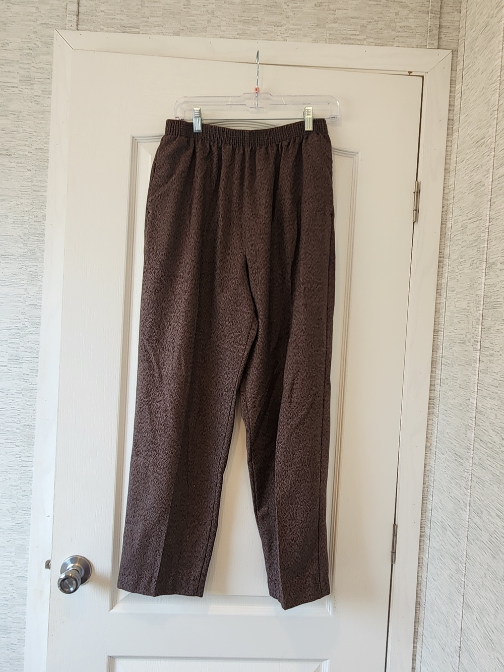 Allison Daley Brown Elastic-Waist Womena Dress Pants 12 Euc